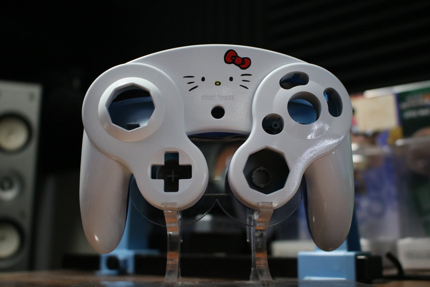 Custom Painted Official Nintendo GameCube Controller Shell (OEM) | Super Smash Bros. Melee & Ultimate | Hello Kitty |