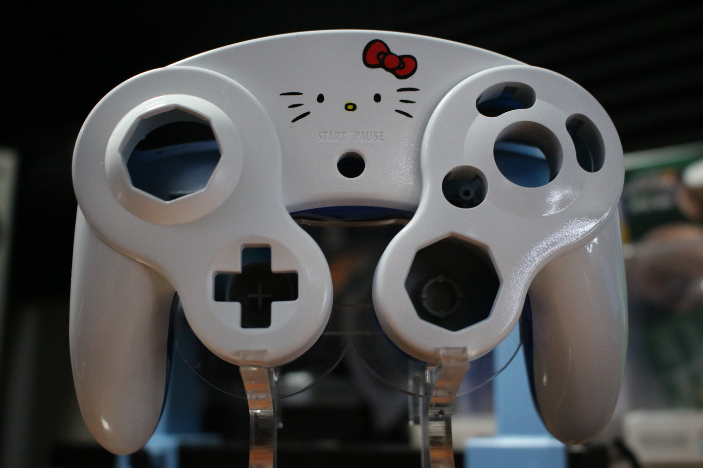 Custom Painted Official Nintendo GameCube Controller Shell (OEM) | Super Smash Bros. Melee & Ultimate | Hello Kitty |