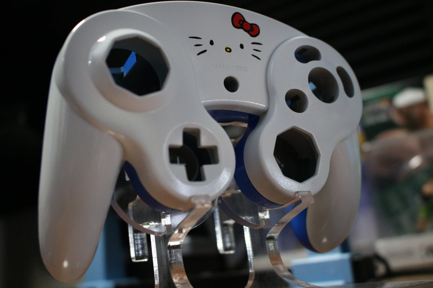 Custom Painted Official Nintendo GameCube Controller Shell (OEM) | Super Smash Bros. Melee & Ultimate | Hello Kitty |