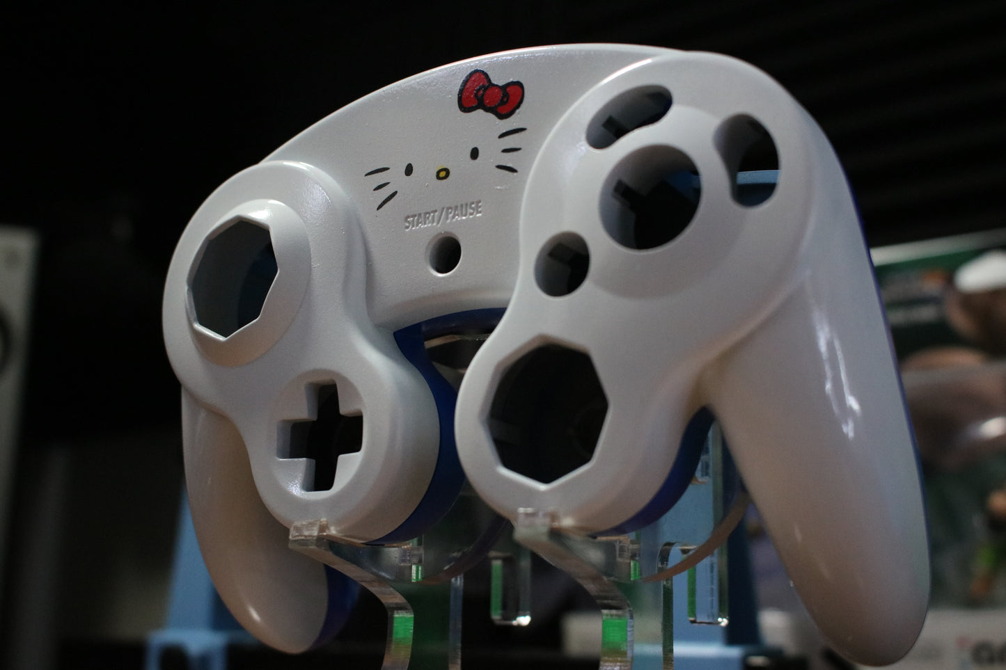 Custom Painted Official Nintendo GameCube Controller Shell (OEM) | Super Smash Bros. Melee & Ultimate | Hello Kitty |