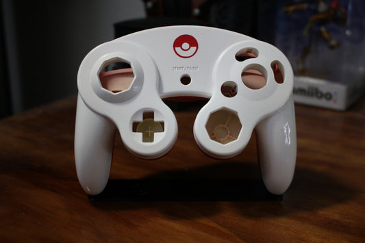 Custom Painted Official Nintendo GameCube Controller Shell (OEM) | Super Smash Bros. Melee & Ultimate | Pokémon | Pokéball |