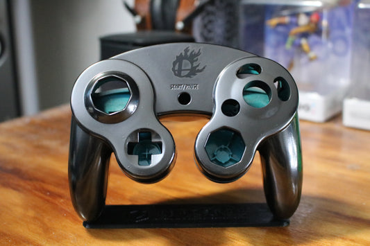Custom Painted Official Nintendo GameCube Controller Shell (OEM) | Super Smash Bros. Melee & Ultimate | Chrome | Smash 4 |