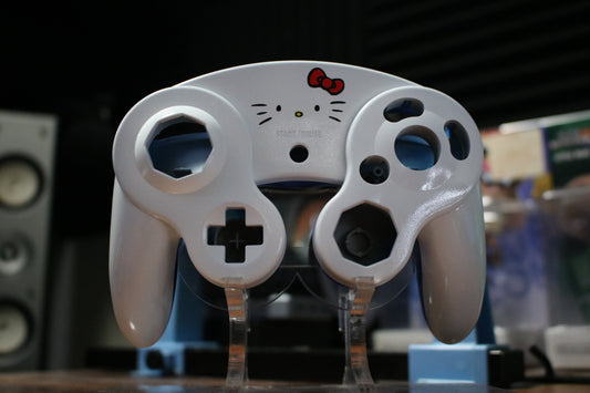 Custom Painted Official Nintendo GameCube Controller Shell (OEM) | Super Smash Bros. Melee & Ultimate | Hello Kitty |